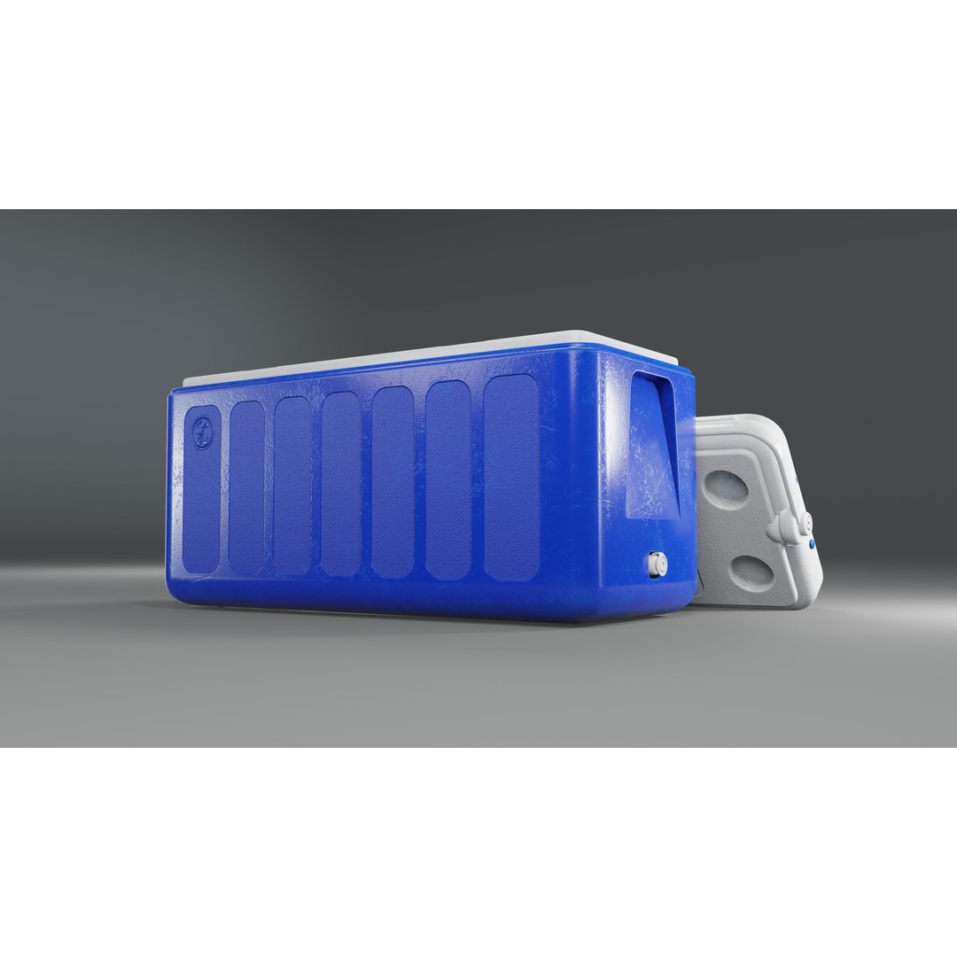 Cooler Box 3D Model – Low Poly PBR Asset for Games, FBX, OBJ - View 10