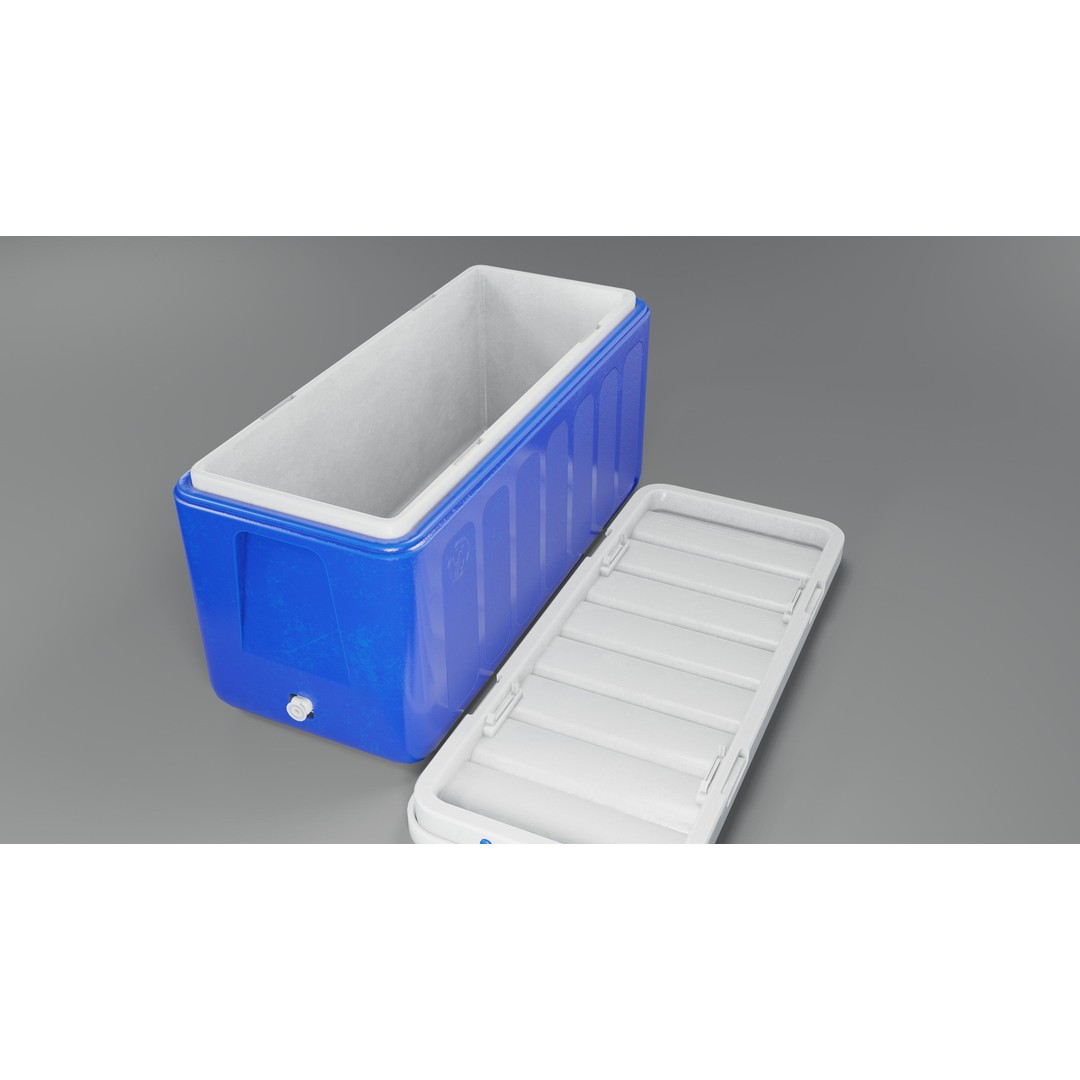 Cooler Box 3D Model – Low Poly PBR Asset for Games, FBX, OBJ - View 11