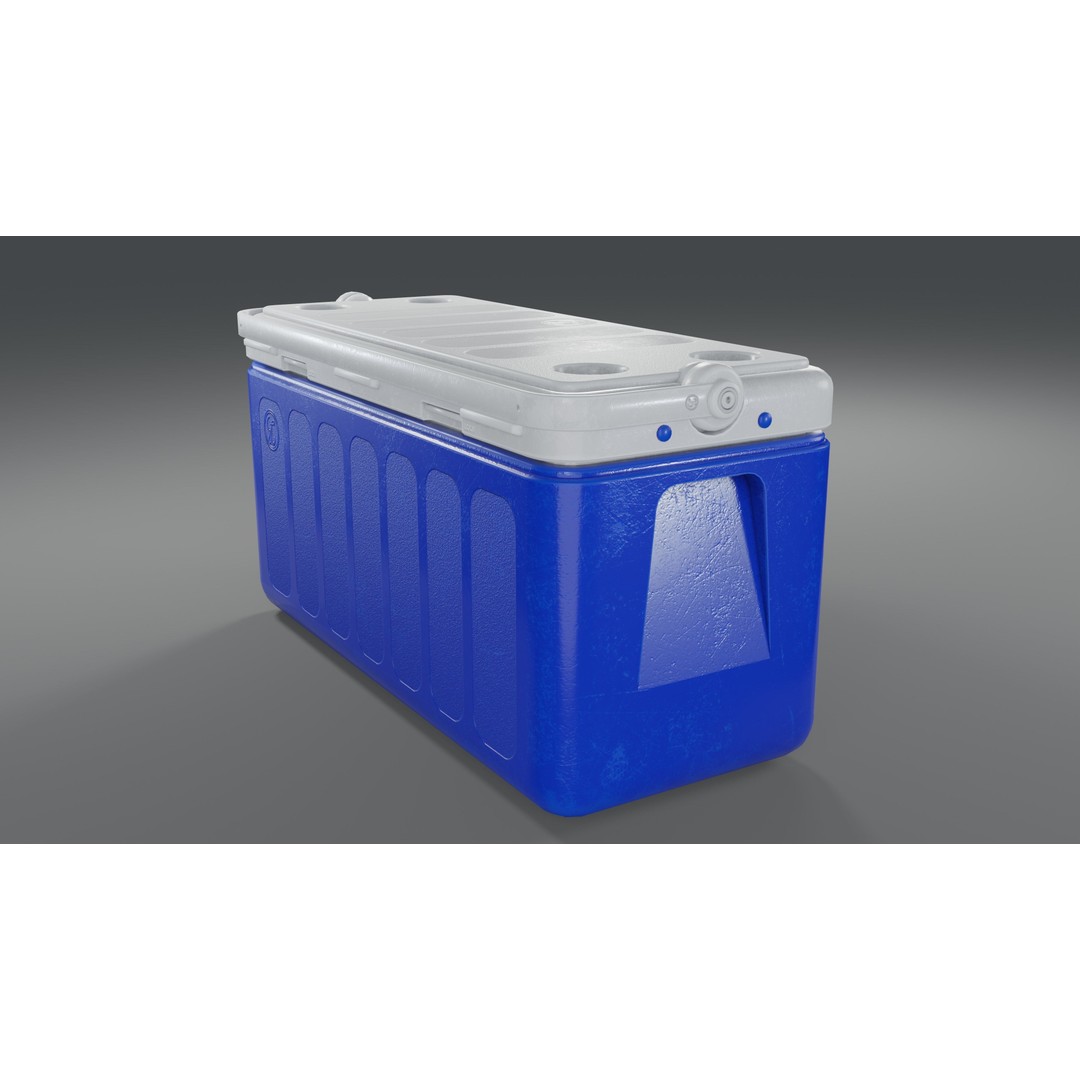 Cooler Box 3D Model – Low Poly PBR Asset for Games, FBX, OBJ - View 14