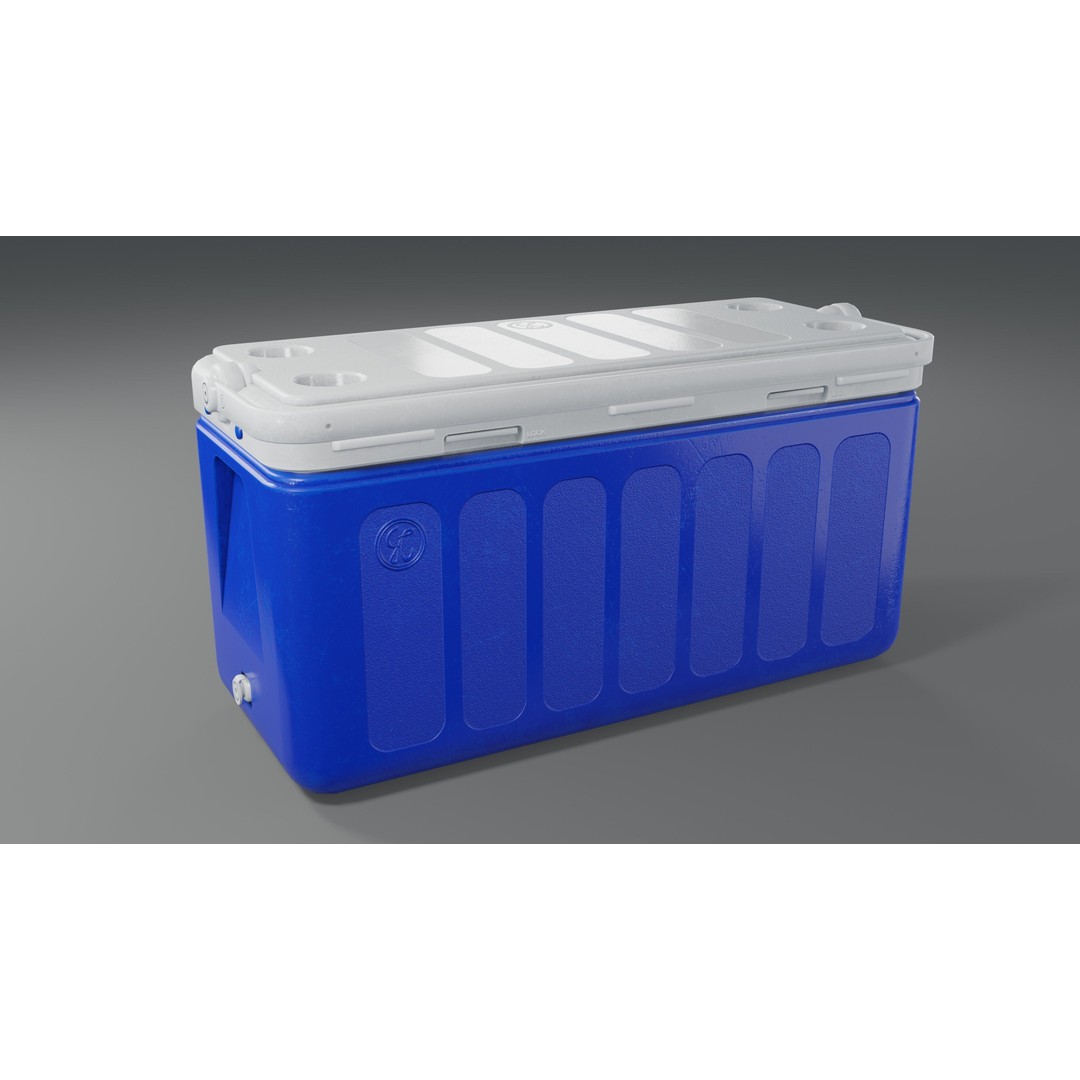Cooler Box 3D Model – Low Poly PBR Asset for Games, FBX, OBJ - View 15