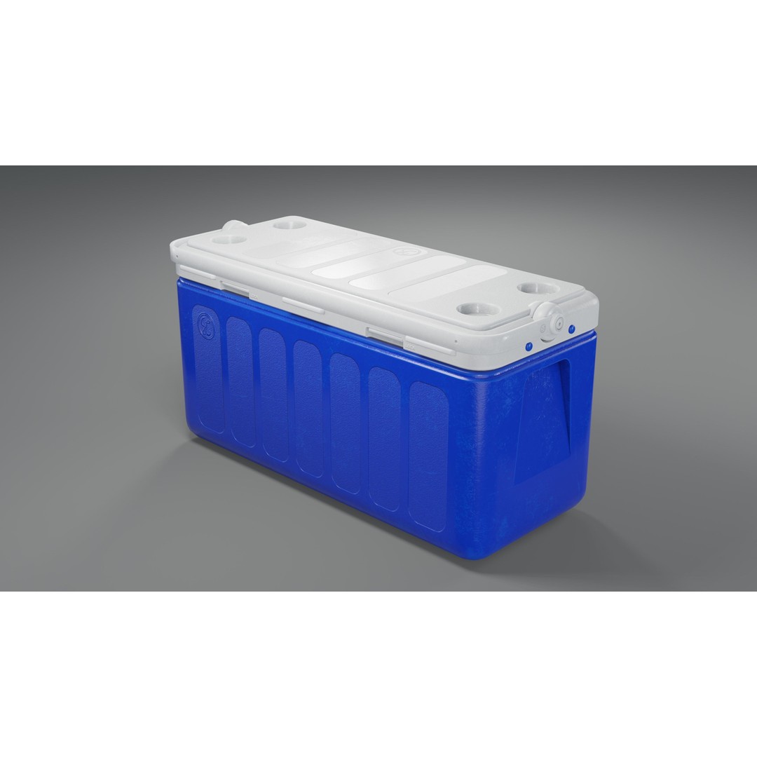 Cooler Box 3D Model – Low Poly PBR Asset for Games, FBX, OBJ - View 16