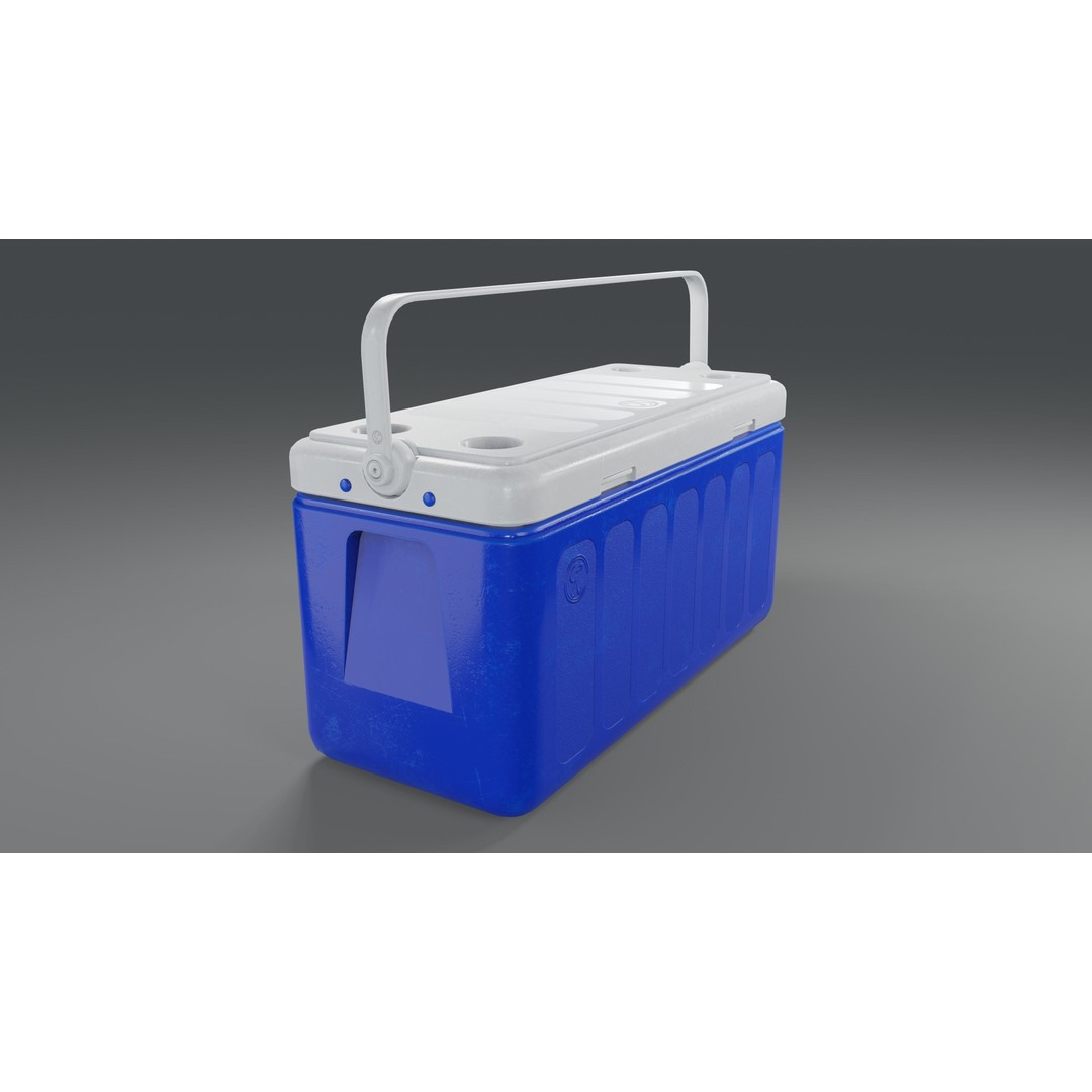 Cooler Box 3D Model – Low Poly PBR Asset for Games, FBX, OBJ - View 17