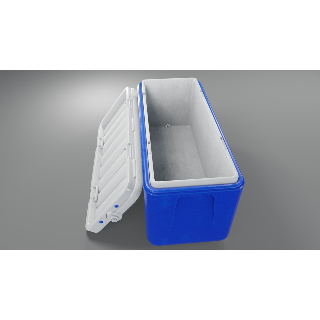Cooler Box 3D Model – Low Poly PBR Asset for Games, FBX, OBJ - View 7