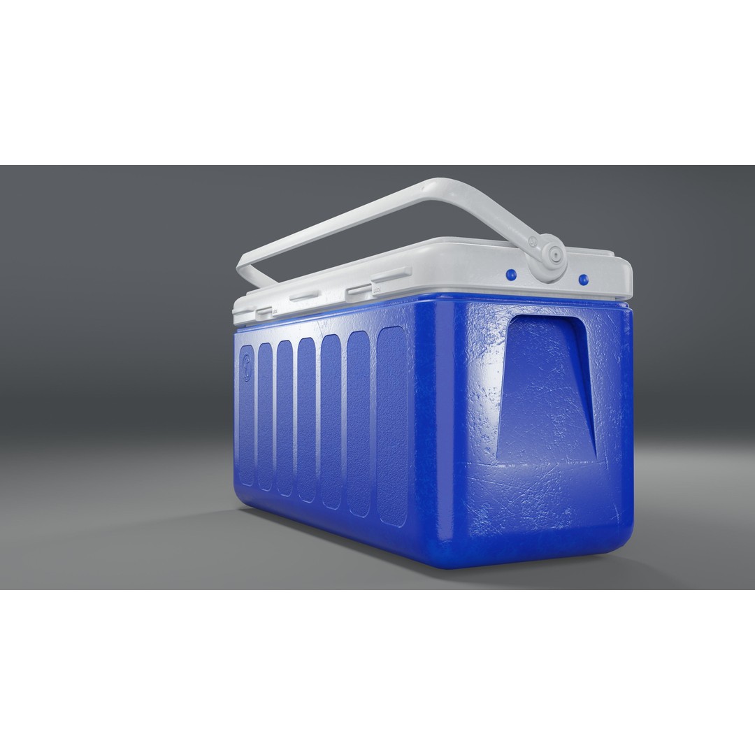 Cooler Box 3D Model – Low Poly PBR Asset for Games, FBX, OBJ - View 9