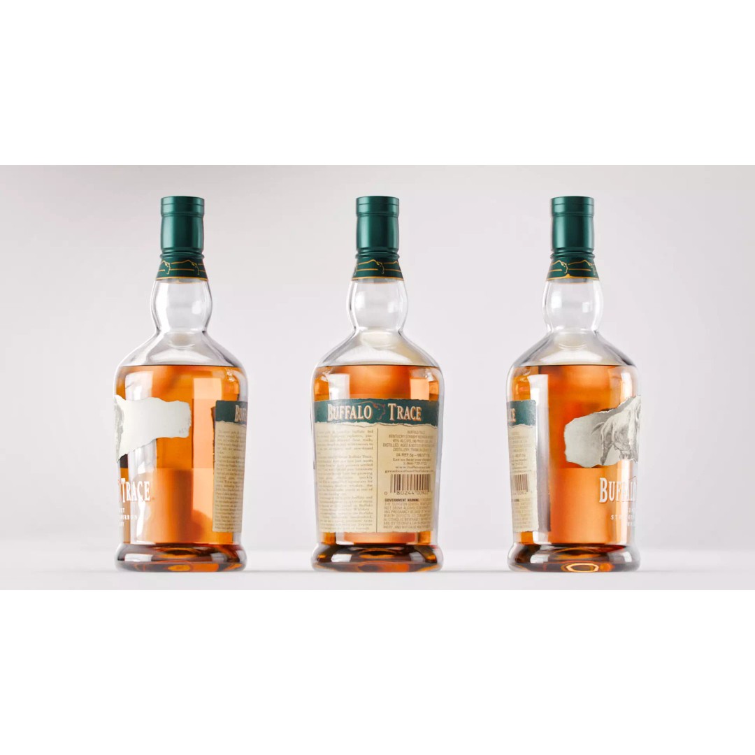 Whiskey Bottle 3D Model – PBR Beveled Bourbon Asset, FBX, Blender - View 5