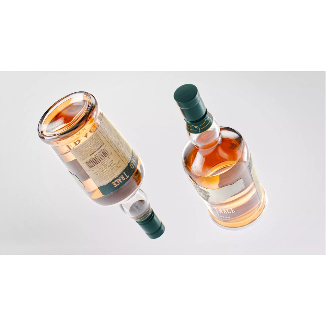 Whiskey Bottle 3D Model – PBR Beveled Bourbon Asset, FBX, Blender - View 8