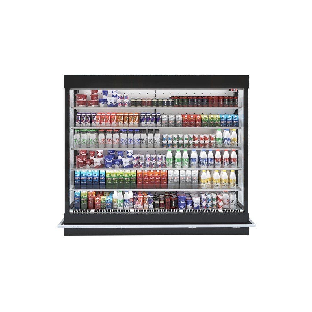 Dairy Products Rack 3D Model – Low Poly Showcase Asset, FBX, OBJ - View 4