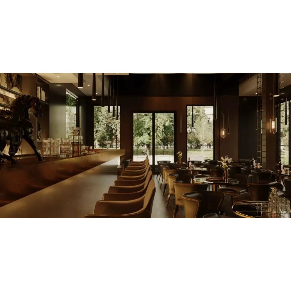 Restaurant Interior Design 3D Model – Modern Café Layout, FBX, OBJ - View 13