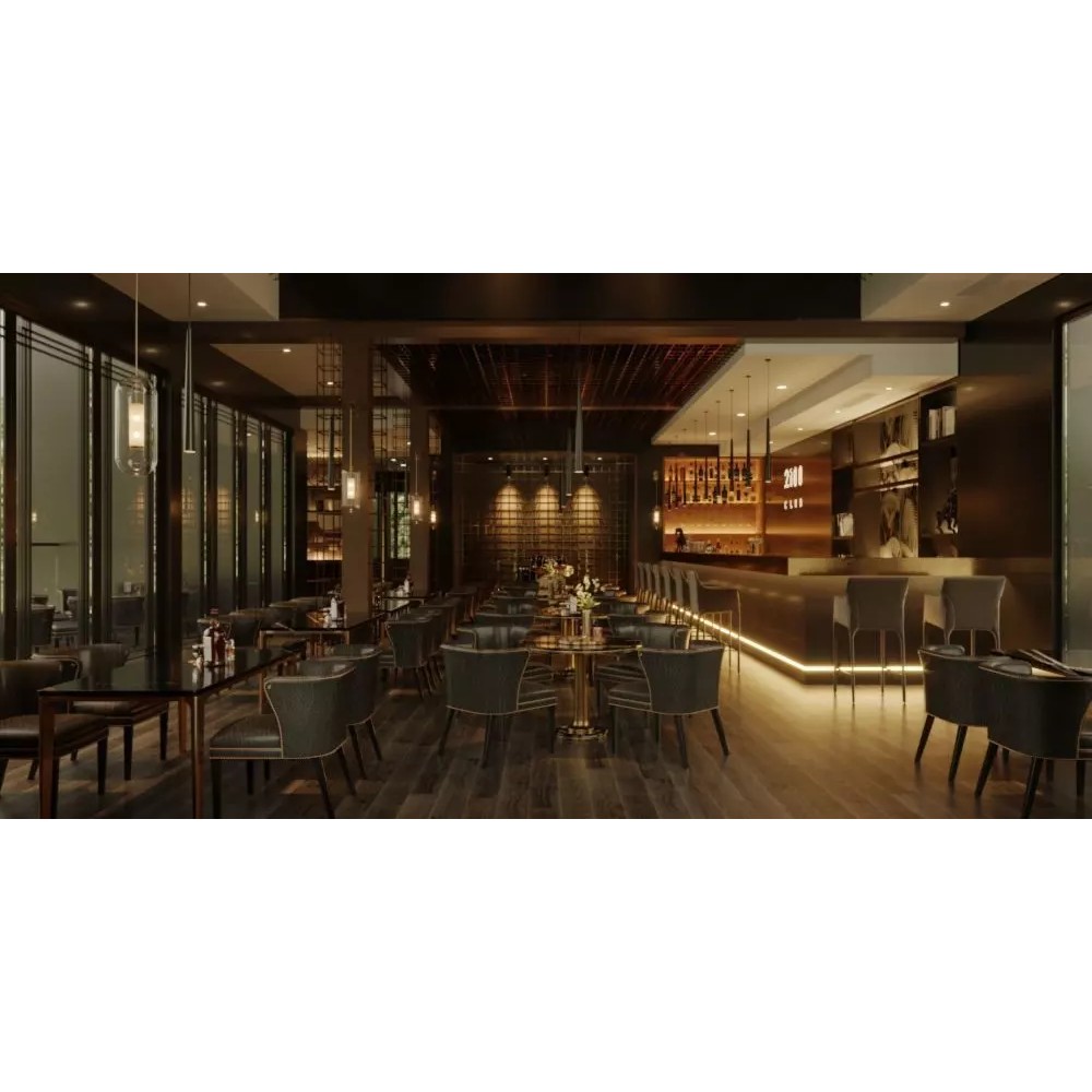 Restaurant Interior Design 3D Model – Modern Café Layout, FBX, OBJ - View 3