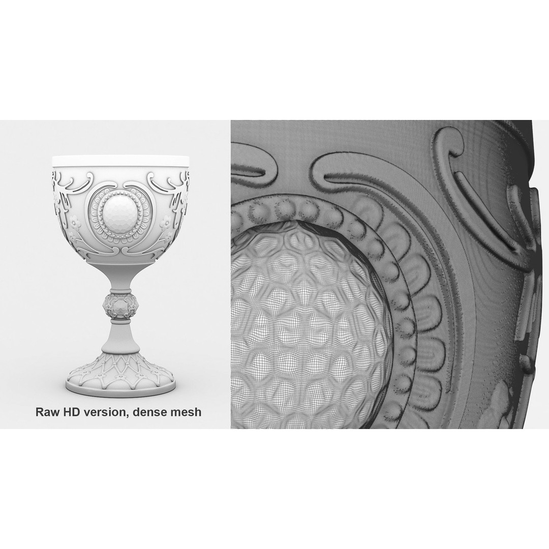 Chalice 3D Model – Low Poly PBR Asset for Games, FBX, OBJ, Blender - View 8