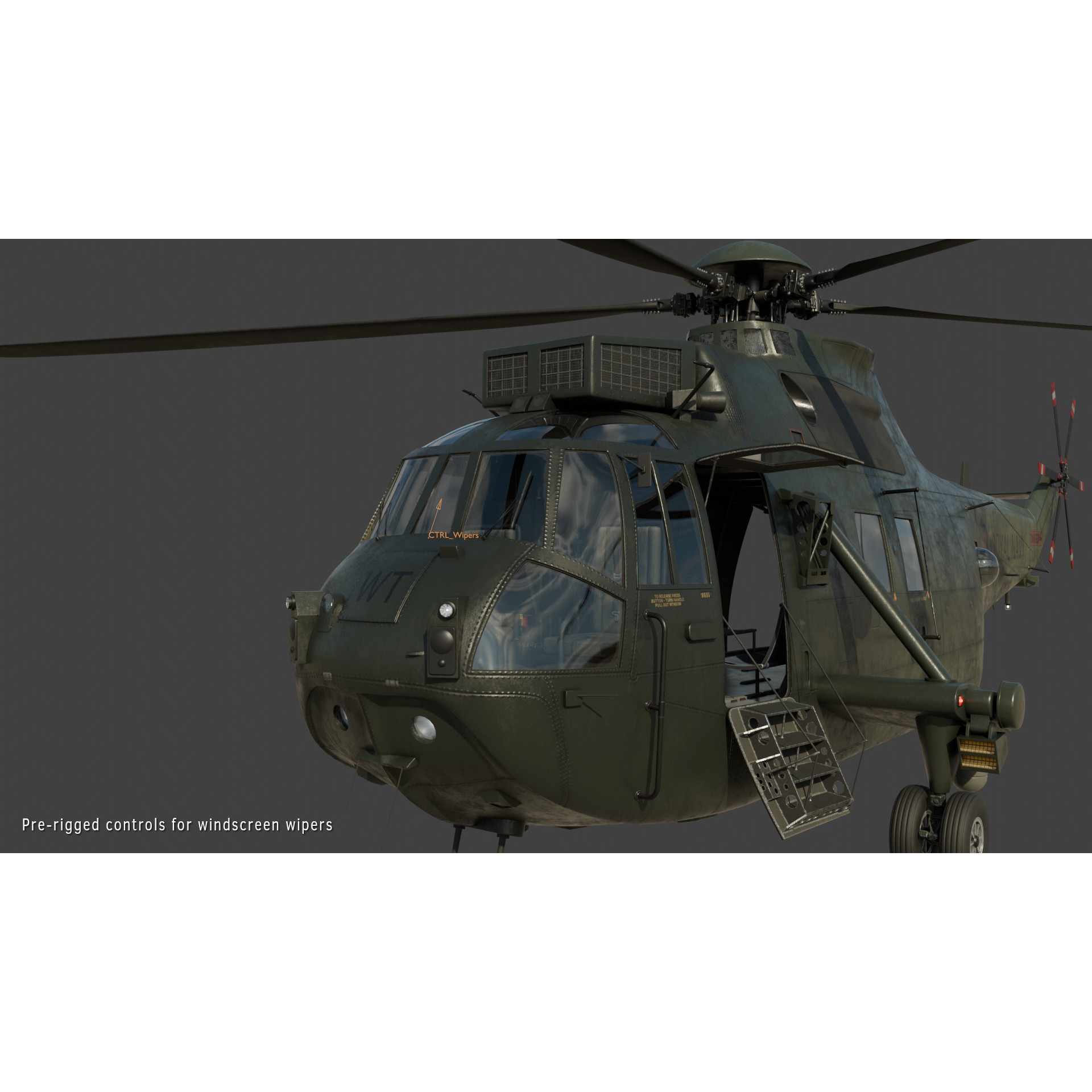 Westland Sea King HC4 - Game-Ready 3D Model - View 15