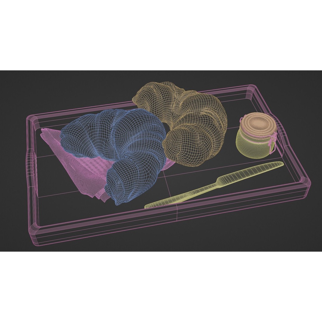 Croissants Full Set 3D Model – PBR Bakery Assets, Blender, FBX - View 10