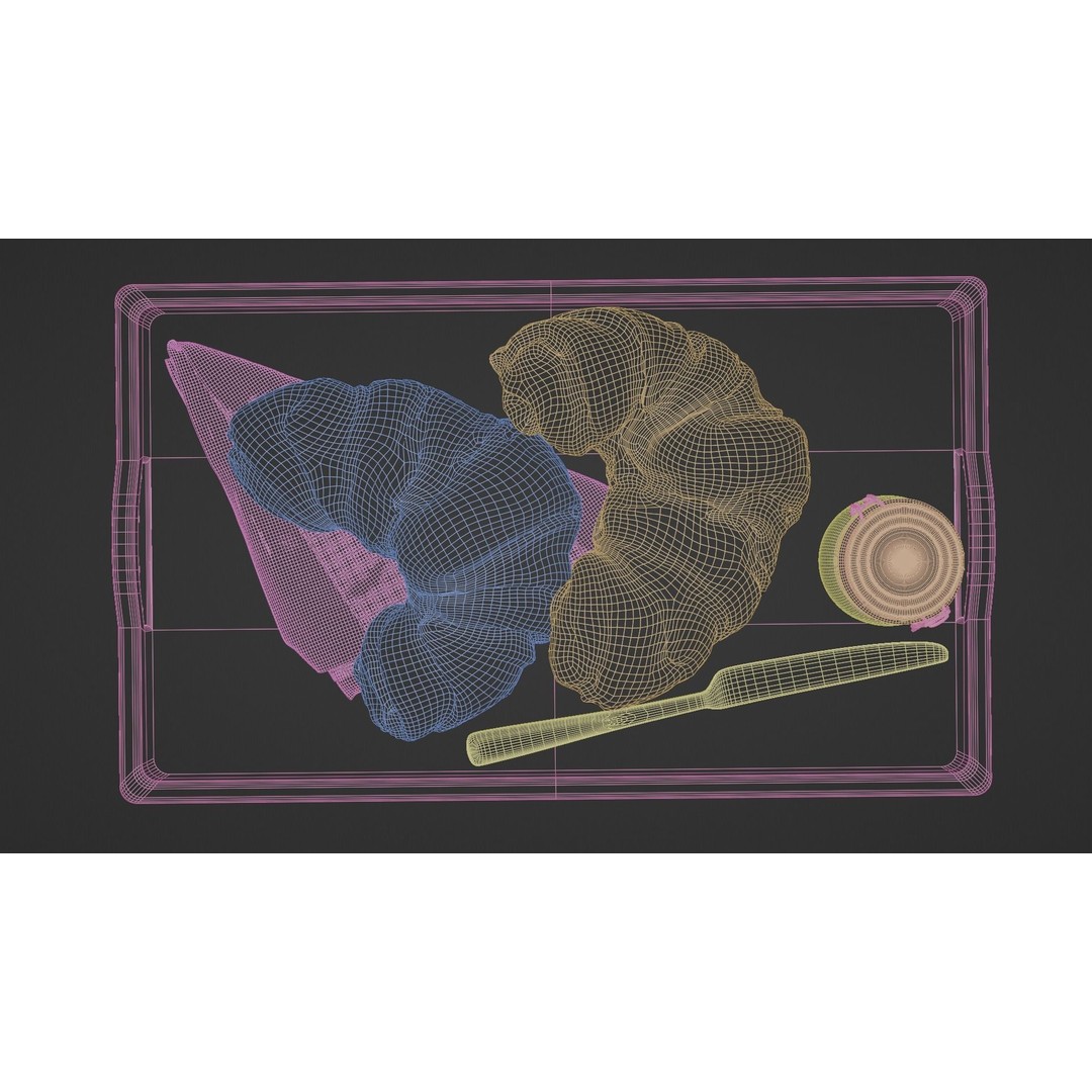 Croissants Full Set 3D Model – PBR Bakery Assets, Blender, FBX - View 16