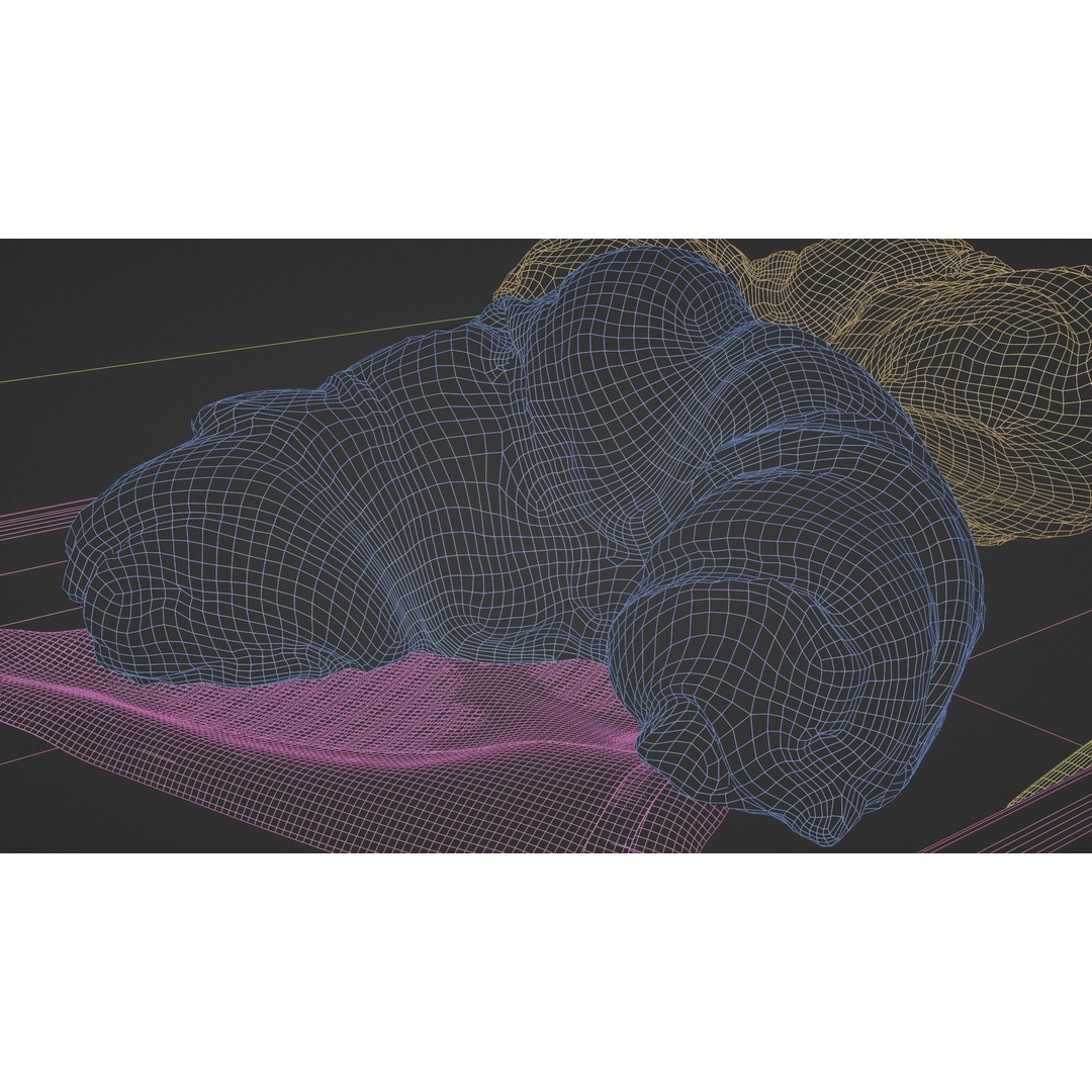 Croissants Full Set 3D Model – PBR Bakery Assets, Blender, FBX - View 17