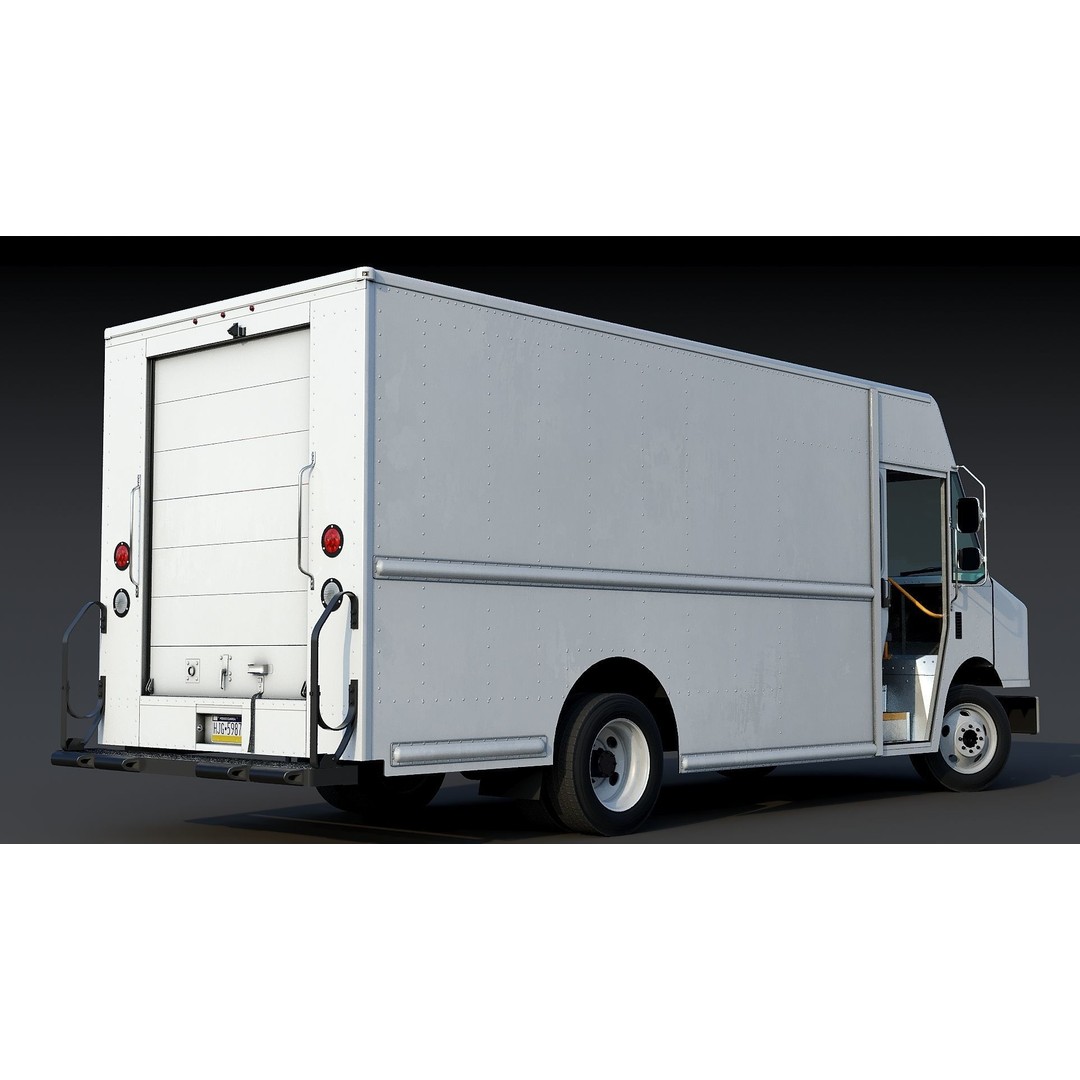 Freightliner Step Van 3D Model – Low Poly Game Ready Truck, PBR Textures - View 10