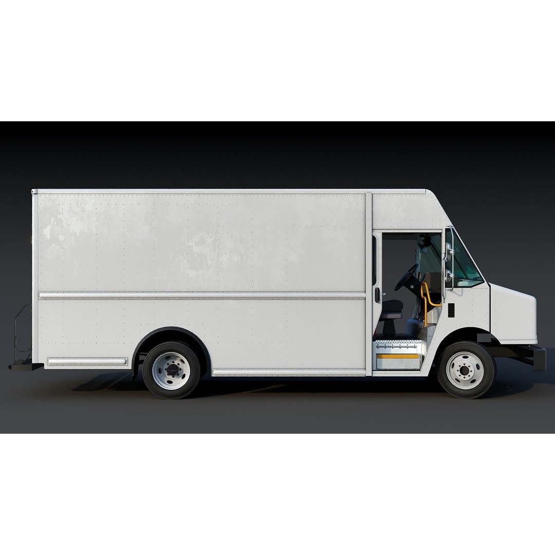 Freightliner Step Van 3D Model – Low Poly Game Ready Truck, PBR Textures - View 11