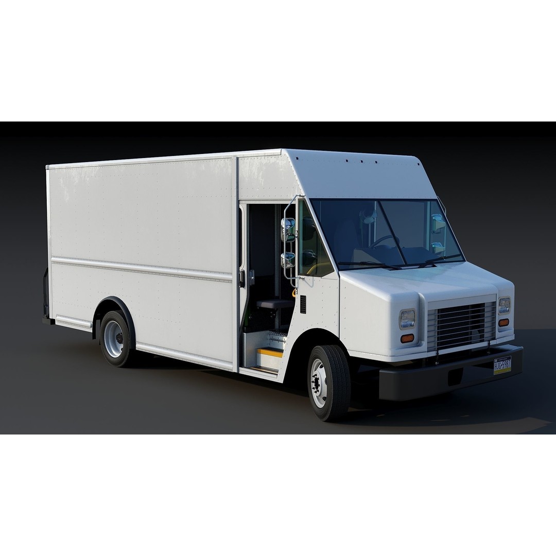 Freightliner Step Van 3D Model – Low Poly Game Ready Truck, PBR Textures - View 12