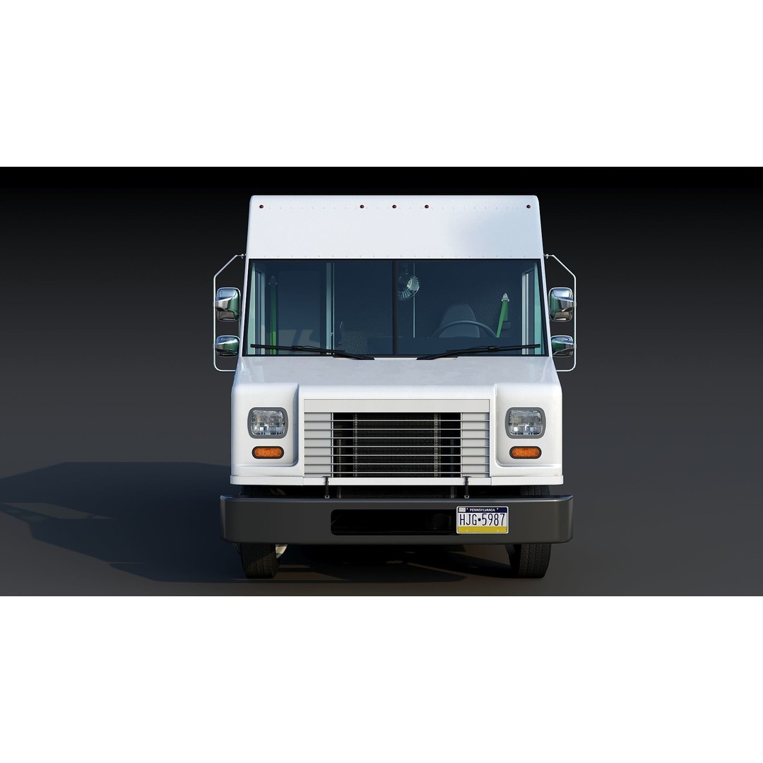 Freightliner Step Van 3D Model – Low Poly Game Ready Truck, PBR Textures - View 13