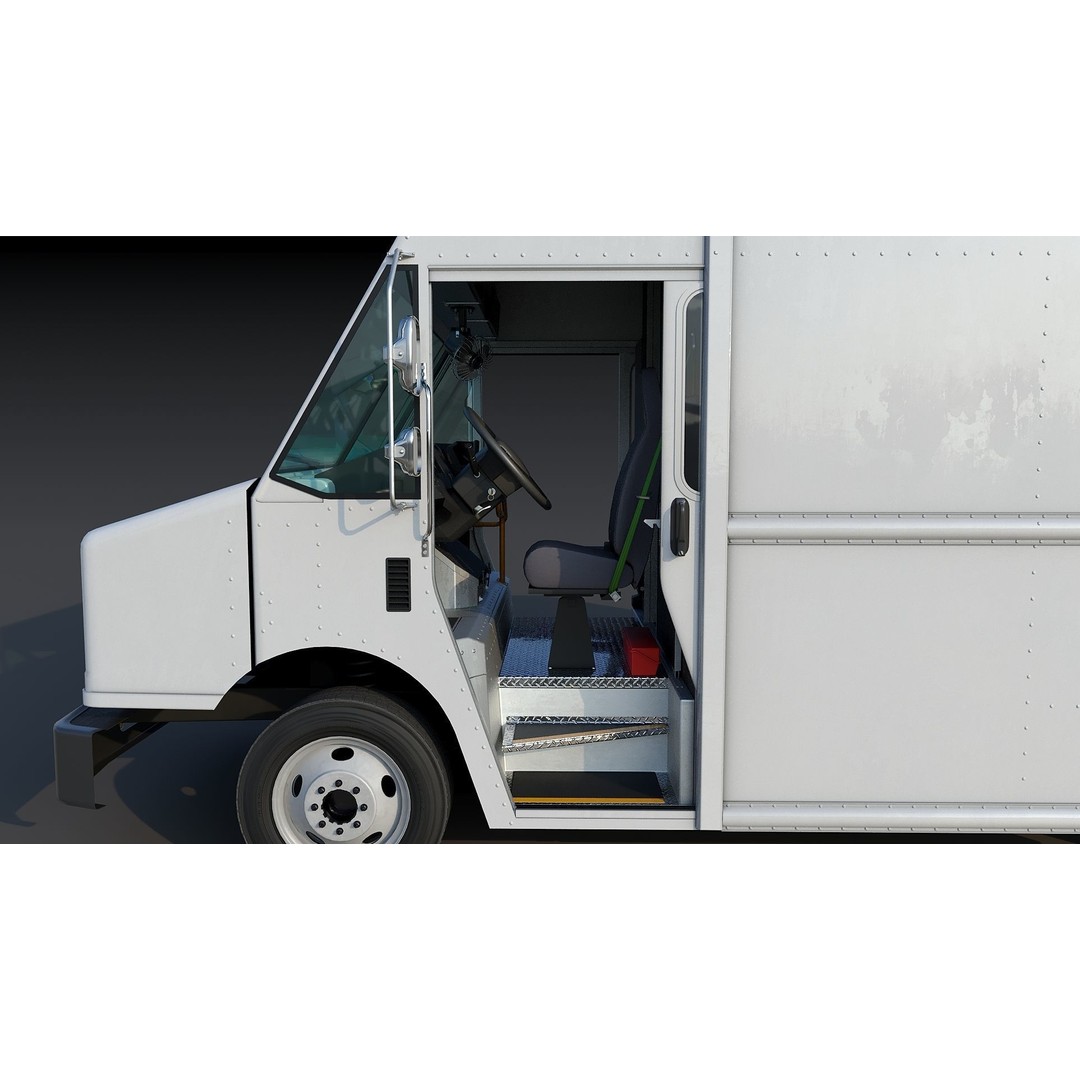 Freightliner Step Van 3D Model – Low Poly Game Ready Truck, PBR Textures - View 19