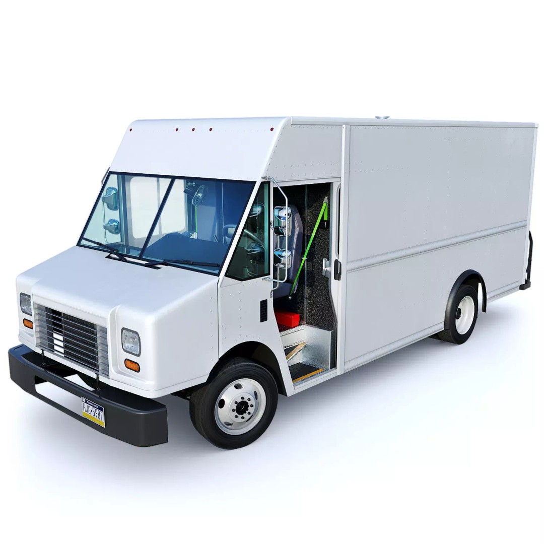 Freightliner Step Van 3D Model – Low Poly Game Ready Truck, PBR Textures - View 2