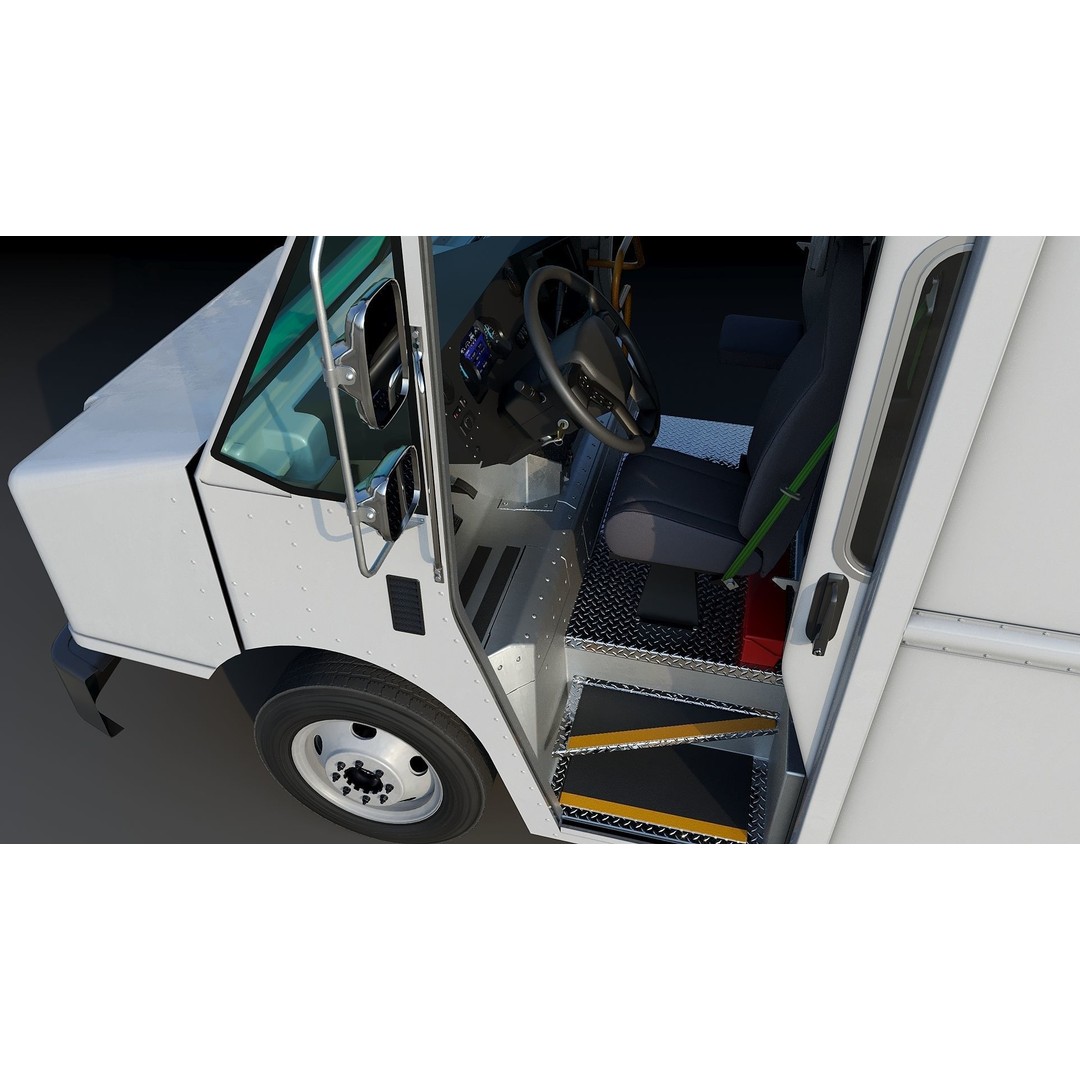 Freightliner Step Van 3D Model – Low Poly Game Ready Truck, PBR Textures - View 20
