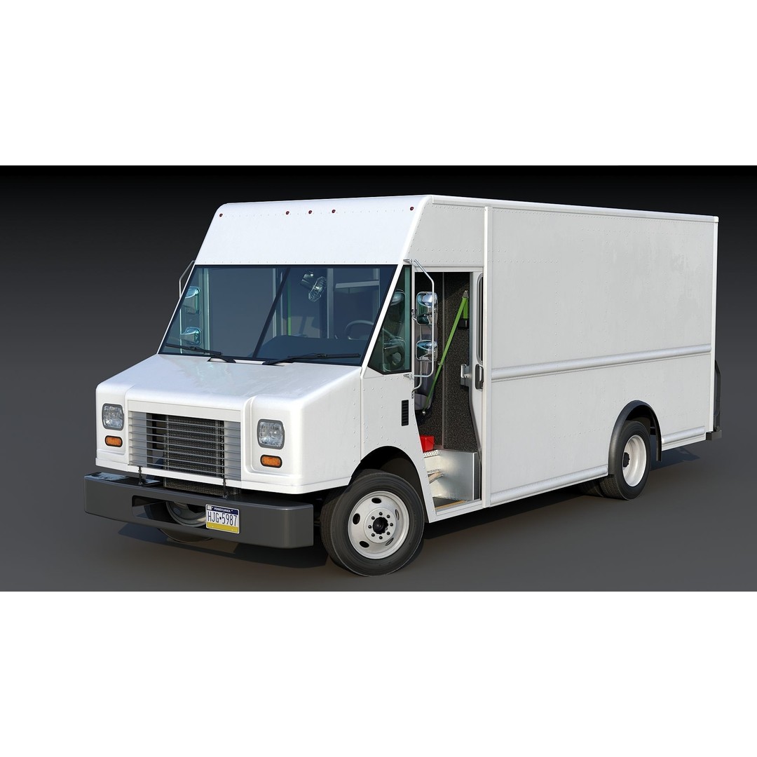 Freightliner Step Van 3D Model – Low Poly Game Ready Truck, PBR Textures - View 25