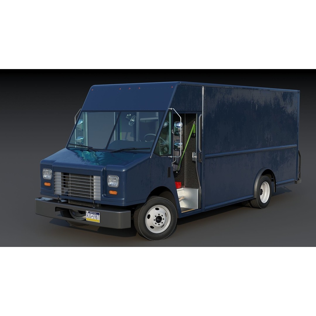 Freightliner Step Van 3D Model – Low Poly Game Ready Truck, PBR Textures - View 26