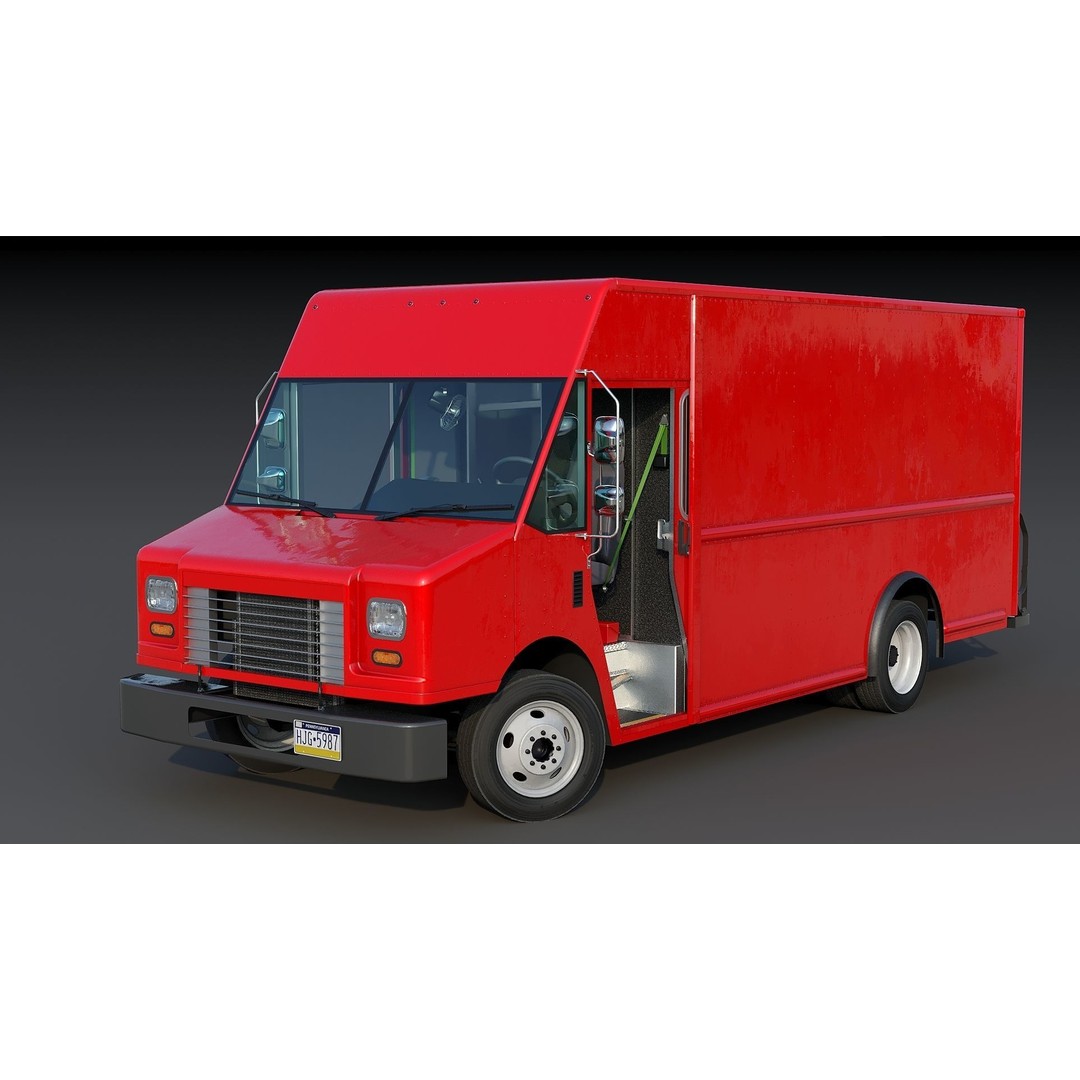 Freightliner Step Van 3D Model – Low Poly Game Ready Truck, PBR Textures - View 27