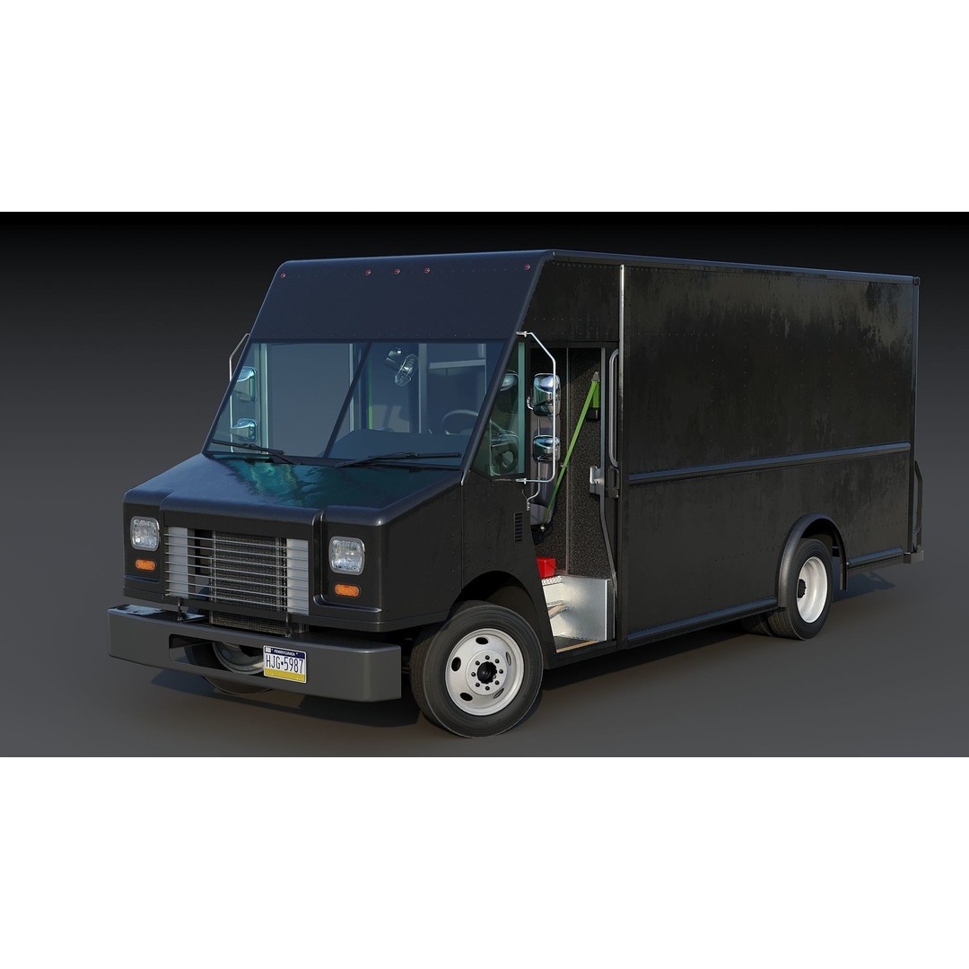 Freightliner Step Van 3D Model – Low Poly Game Ready Truck, PBR Textures - View 28