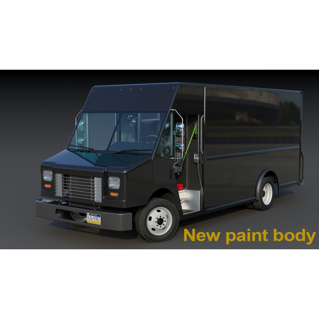 Freightliner Step Van 3D Model – Low Poly Game Ready Truck, PBR Textures - View 29