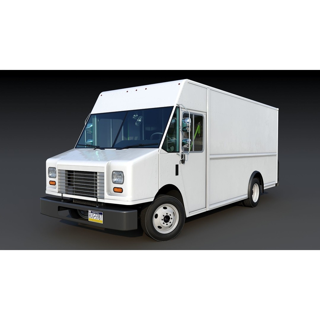 Freightliner Step Van 3D Model – Low Poly Game Ready Truck, PBR Textures - View 3