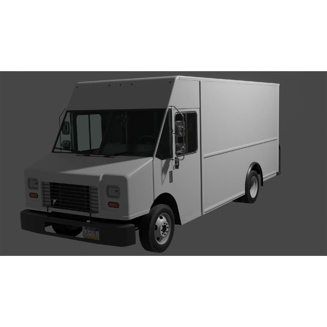 Freightliner Step Van 3D Model – Low Poly Game Ready Truck, PBR Textures - View 32