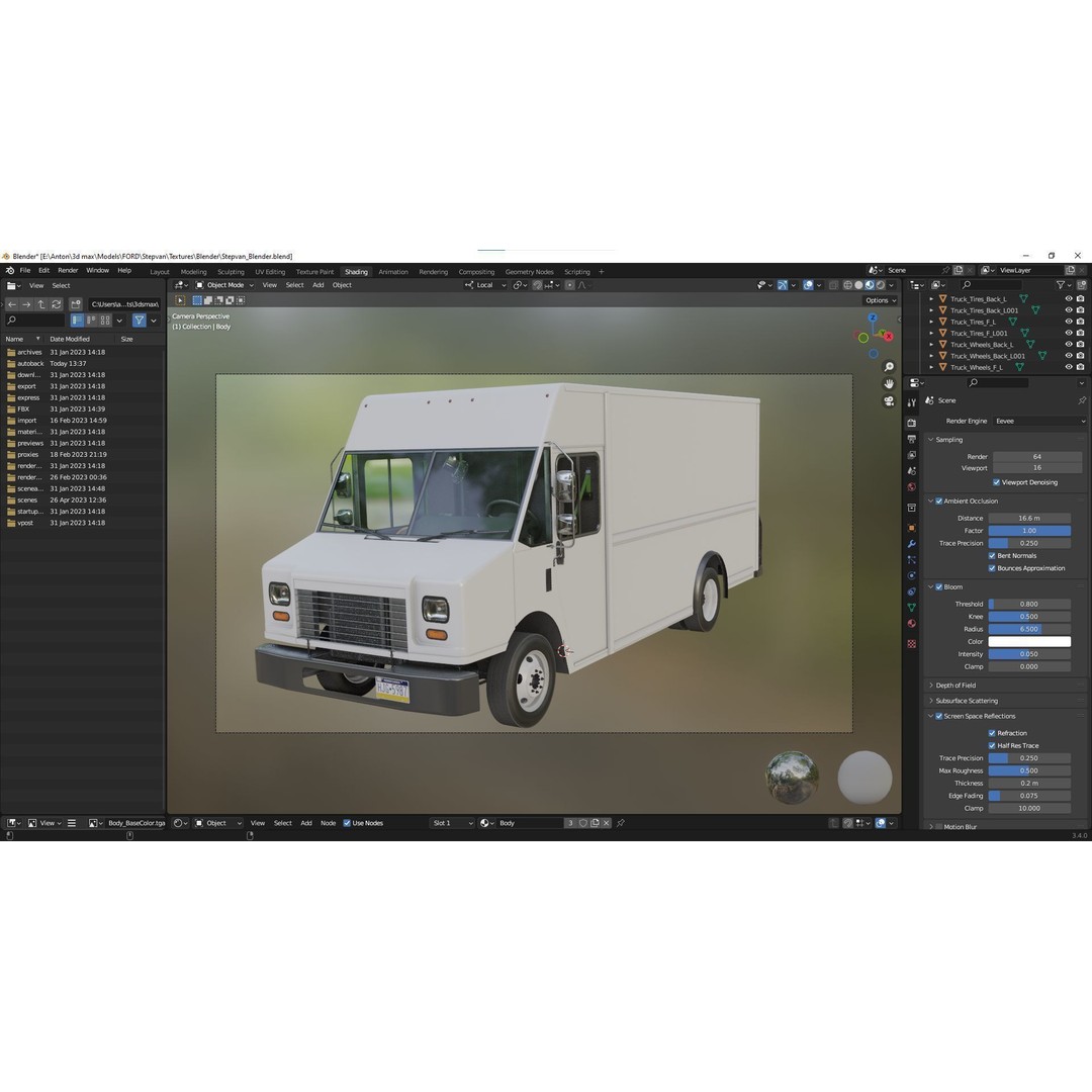 Freightliner Step Van 3D Model – Low Poly Game Ready Truck, PBR Textures - View 33