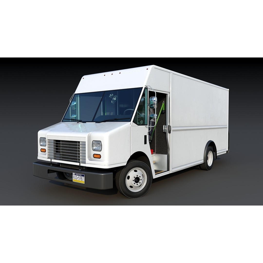 Freightliner Step Van 3D Model – Low Poly Game Ready Truck, PBR Textures - View 4