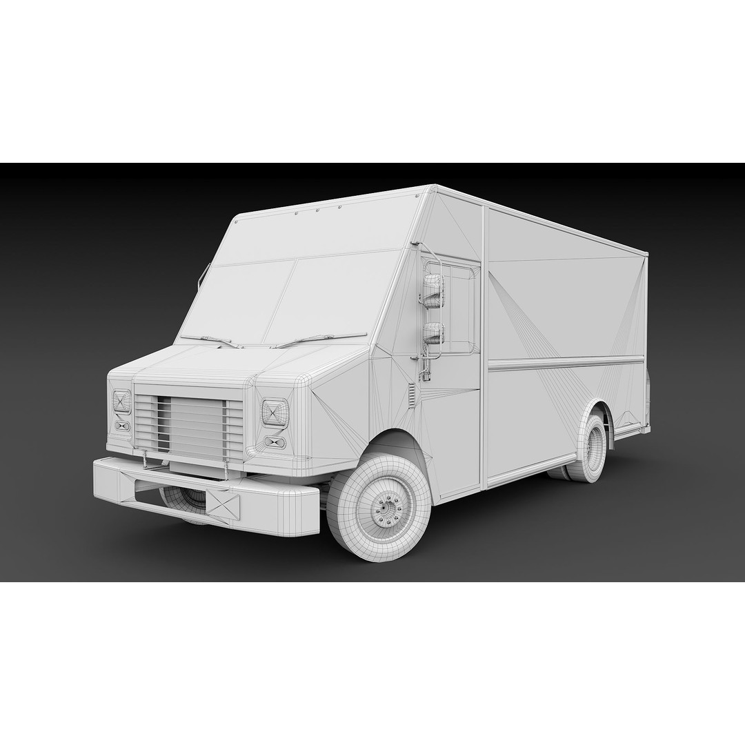 Freightliner Step Van 3D Model – Low Poly Game Ready Truck, PBR Textures - View 42