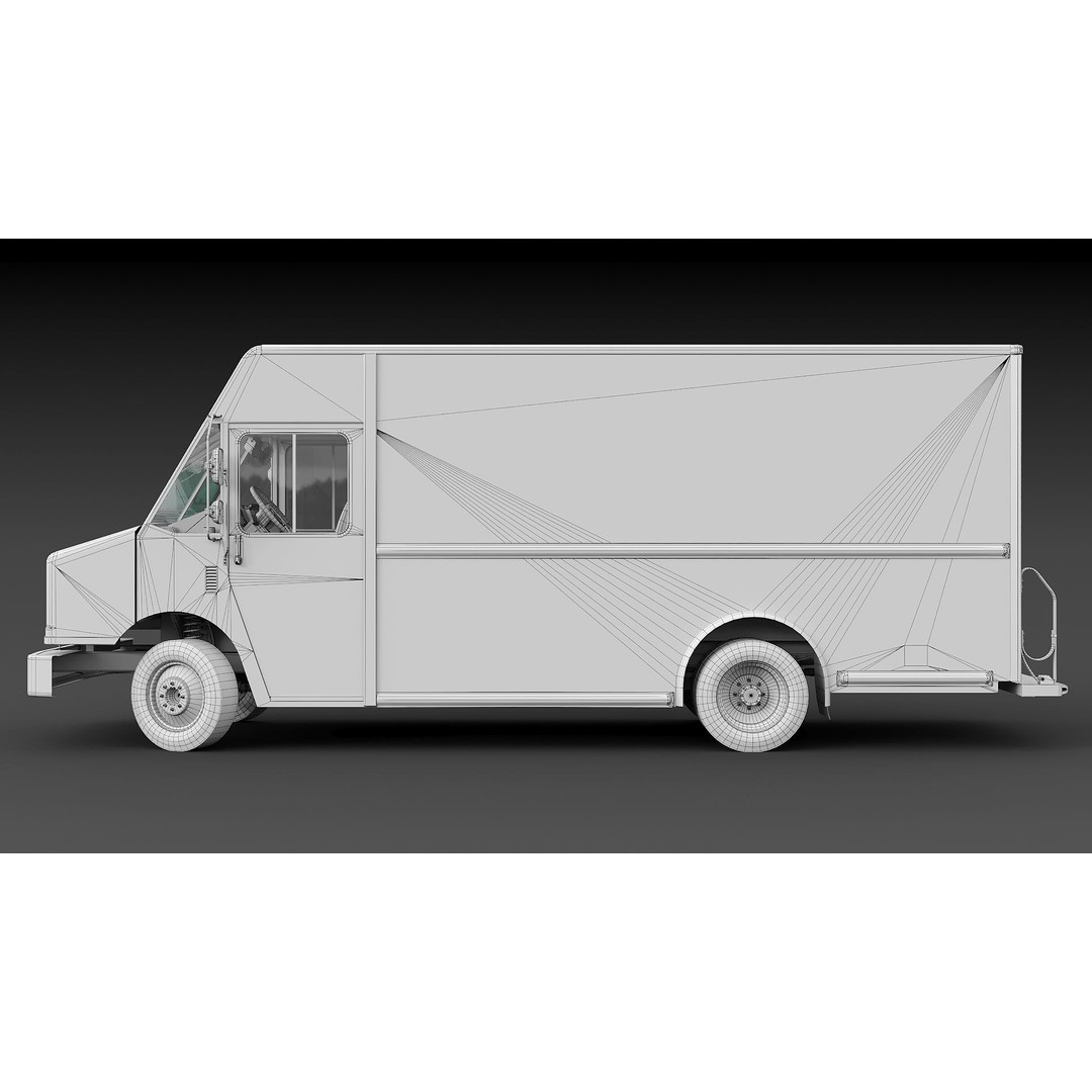 Freightliner Step Van 3D Model – Low Poly Game Ready Truck, PBR Textures - View 43