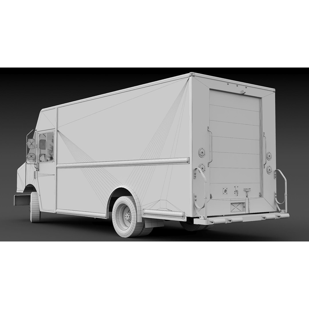 Freightliner Step Van 3D Model – Low Poly Game Ready Truck, PBR Textures - View 44