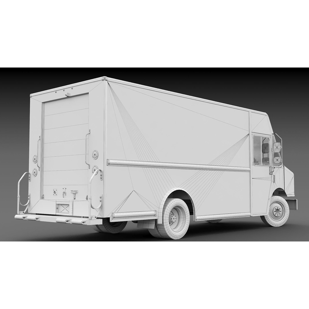 Freightliner Step Van 3D Model – Low Poly Game Ready Truck, PBR Textures - View 46