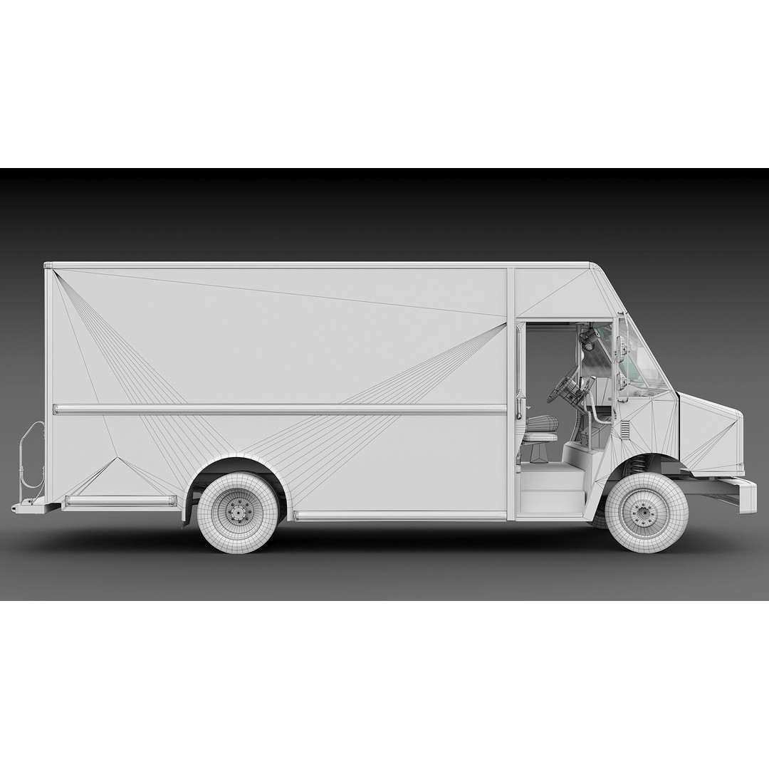 Freightliner Step Van 3D Model – Low Poly Game Ready Truck, PBR Textures - View 47
