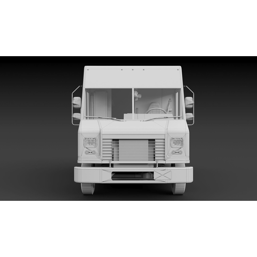 Freightliner Step Van 3D Model – Low Poly Game Ready Truck, PBR Textures - View 48