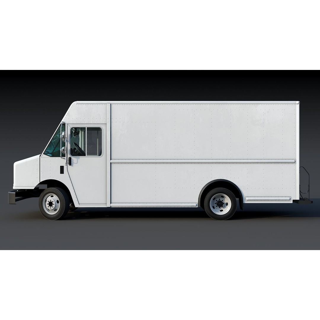 Freightliner Step Van 3D Model – Low Poly Game Ready Truck, PBR Textures - View 5