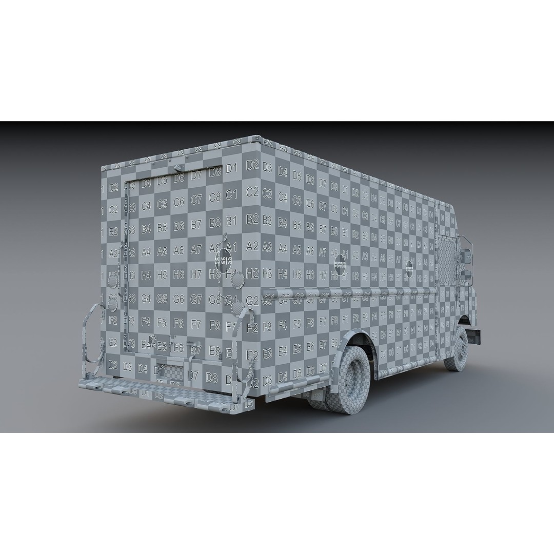 Freightliner Step Van 3D Model – Low Poly Game Ready Truck, PBR Textures - View 57