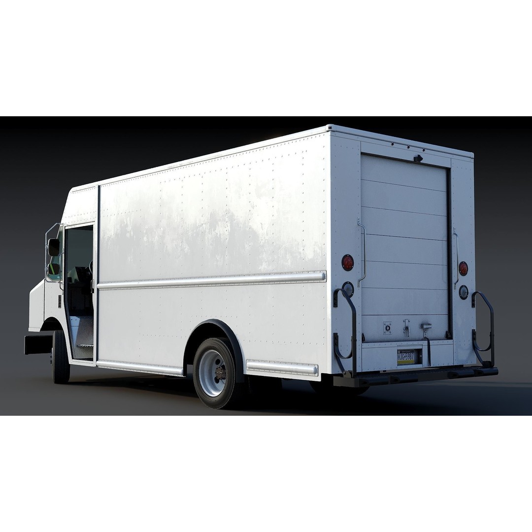 Freightliner Step Van 3D Model – Low Poly Game Ready Truck, PBR Textures - View 6