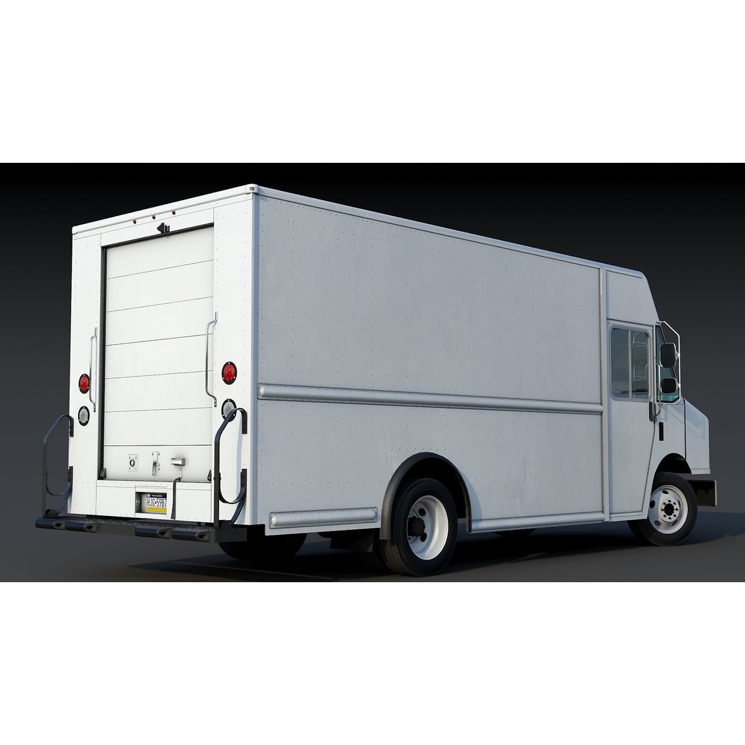Freightliner Step Van 3D Model – Low Poly Game Ready Truck, PBR Textures - View 9