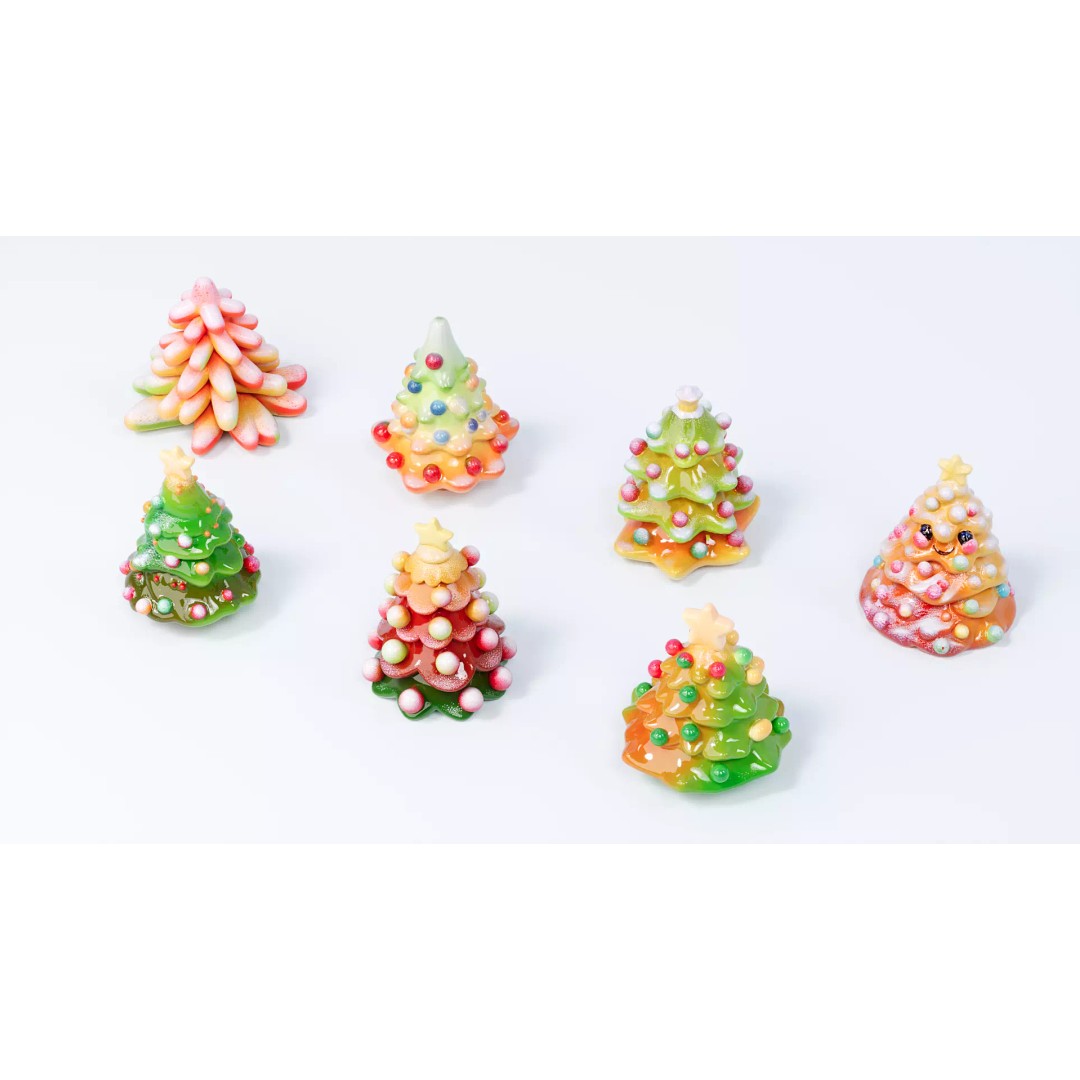 Christmas Tree Candy 3D Model – PBR Textured, Game-Ready Formats - View 3
