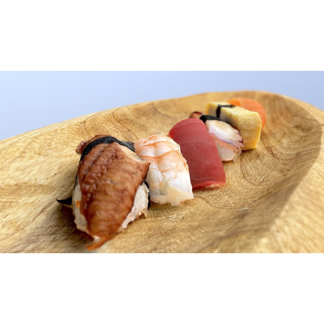 Sushi 3D Model – Low Poly Game Asset, PBR Textures, FBX, Blender - View 6