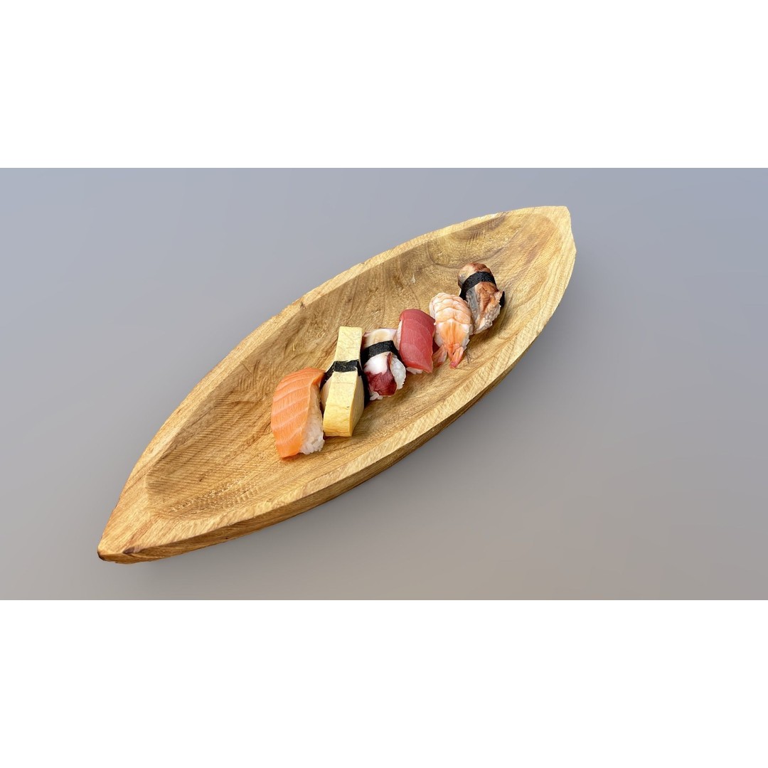 Sushi 3D Model – Low Poly Game Asset, PBR Textures, FBX, Blender - View 9