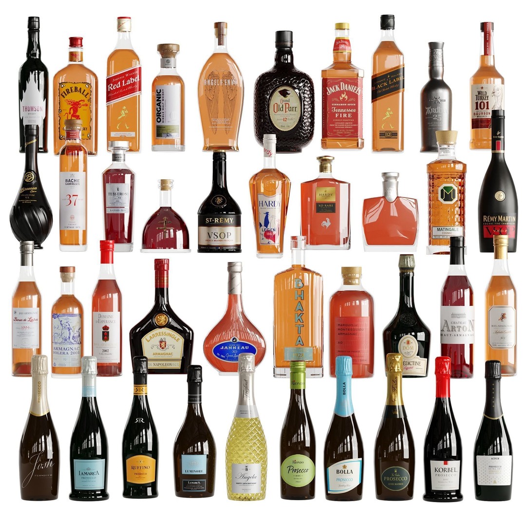 280 Drink Bottles 3D Model – Low Poly PBR Collection, FBX, OBJ - View 7