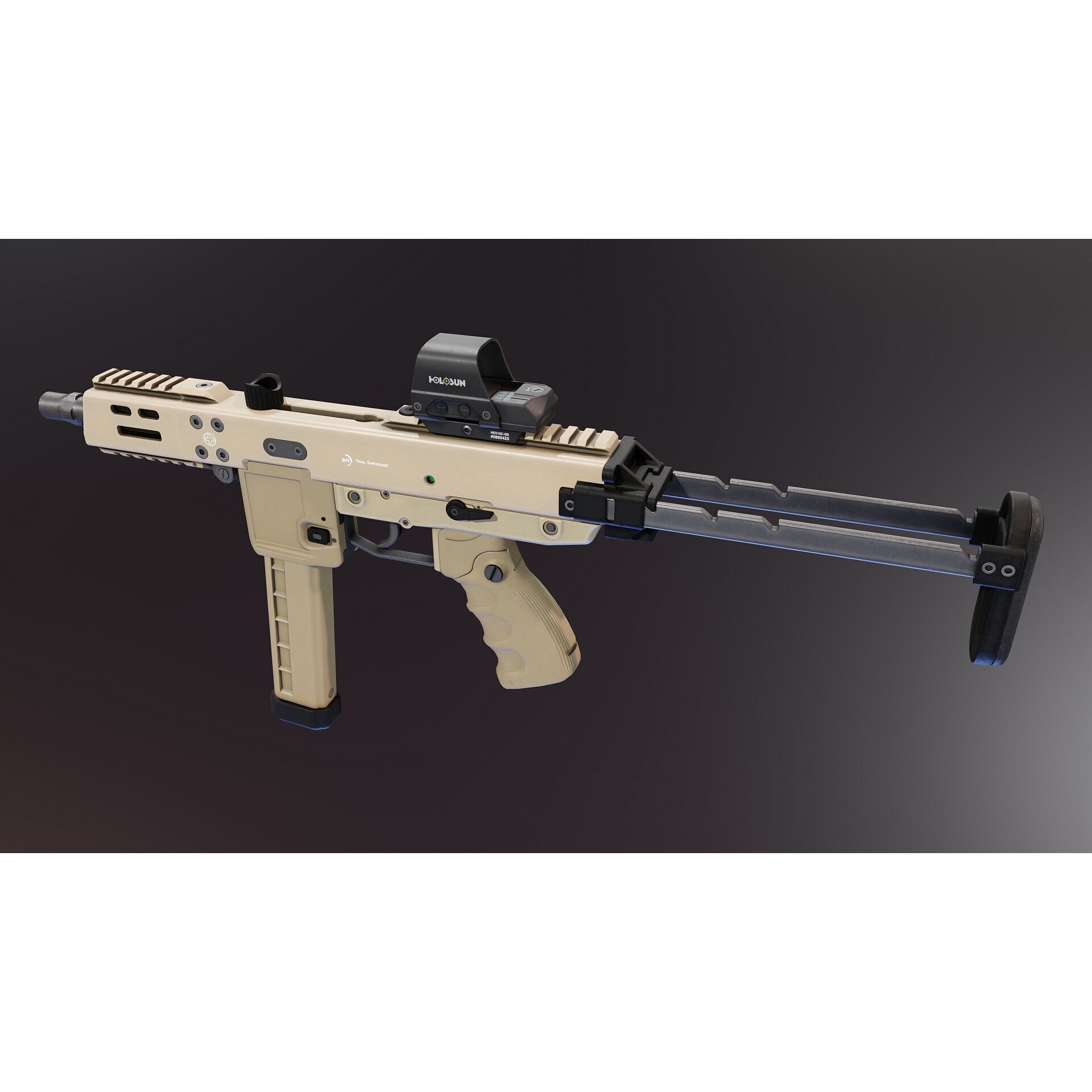 BT KH9 SMG - Low-Poly Game-Ready 3D Model - View 9