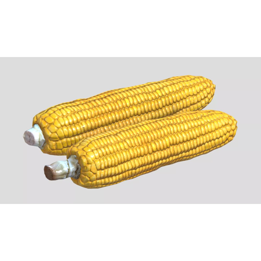 Corn 3D Model – Low Poly Game Asset, PBR Textures, FBX & OBJ - View 2